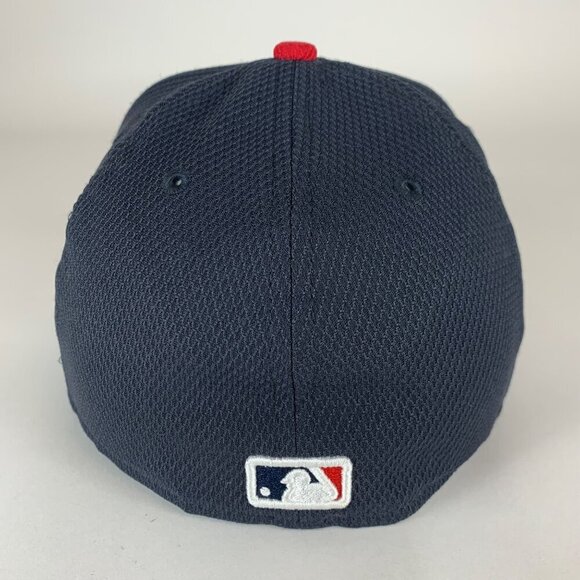 Atlanta Braves MLB Navy Blue White New Era 59Fifty Fitted Hat Mens 7 1/8 - Picture 3 of 5